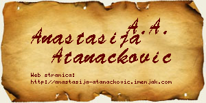 Anastasija Atanacković vizit kartica